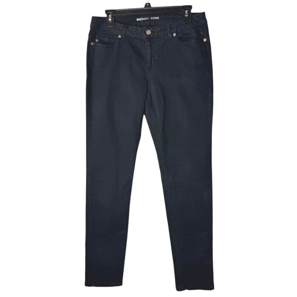 Michael Kors Jeans Women 8 Black Denim Cotton Blend Skinny Mid Rise Streetwear